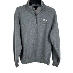 Sport-Tek Men Gray Half-Zip Sweatshirt Pullover Long Sleeve Fleece Size S